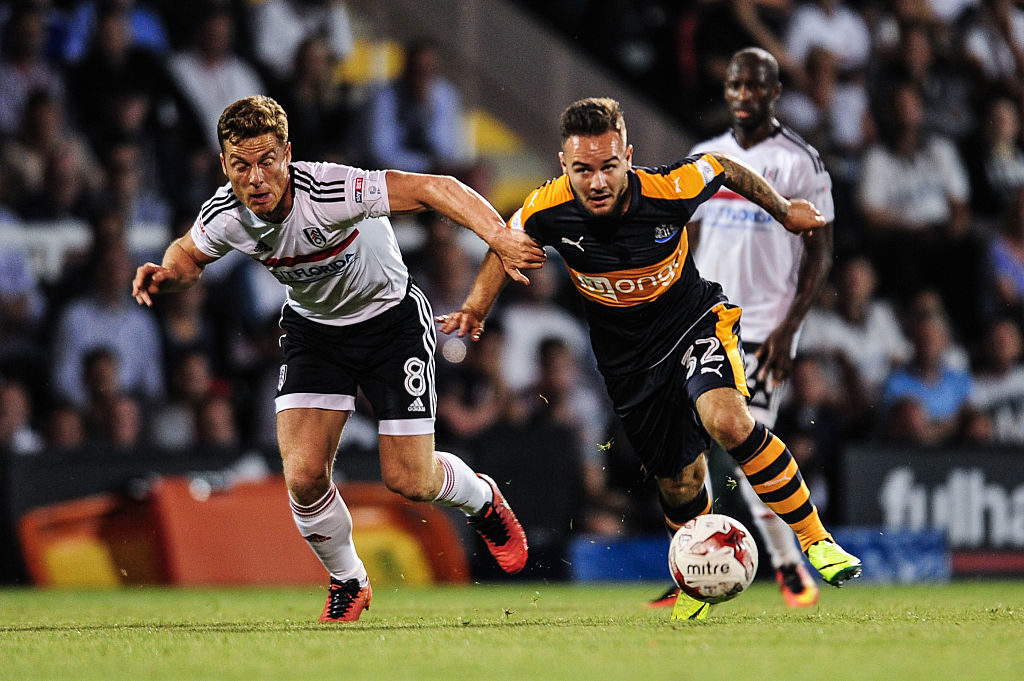 Adam Armstrong dribbles with the ball