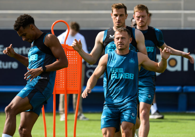 R0 during the Newcastle United Training Session at the Al Hilal FC Training Centre on December 06, 2022 in Riyadh, Saudi Arabia. (Photo by Serena Taylor/Newcastle United via Getty Images