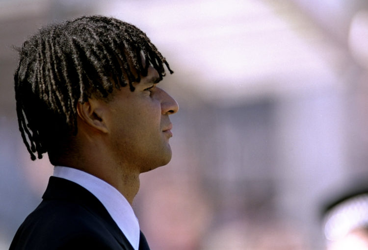 21 Aug 1999:  Ruud Gullit the Newcastle manager watches the action during the FA Carling Premiership match between Newcastle and Wimbledon played a...