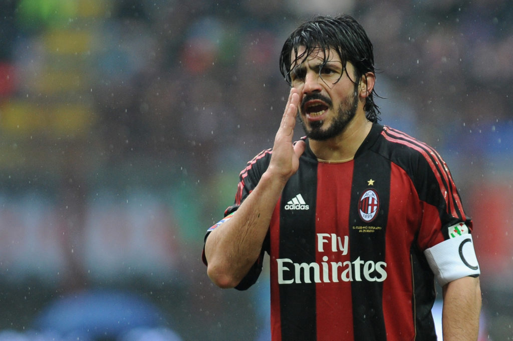 Gennaro Gattuso playing for AC Milan in 2011