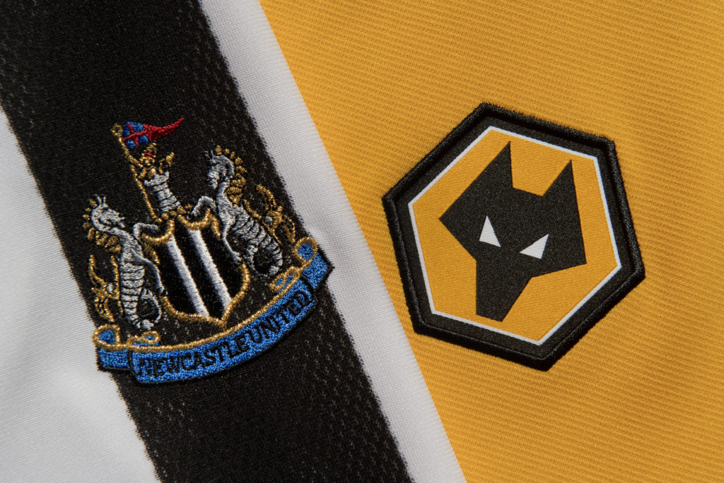 The Newcastle United and Wolverhampton Wanderers Badges