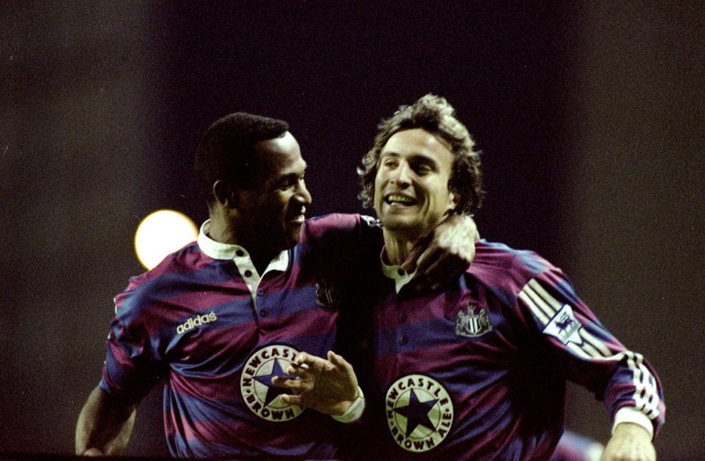 Les Ferdinand and David Ginola of Newcastle United
