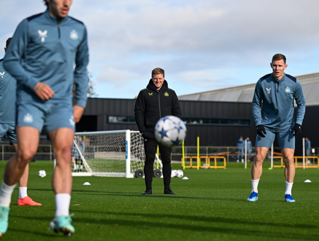 Newcastle United FC Training Session And Press Conference - UEFA Champions League 2023/24