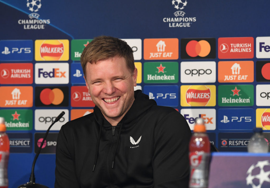 Newcastle United FC Training Session And Press Conference - UEFA Champions League 2023/24