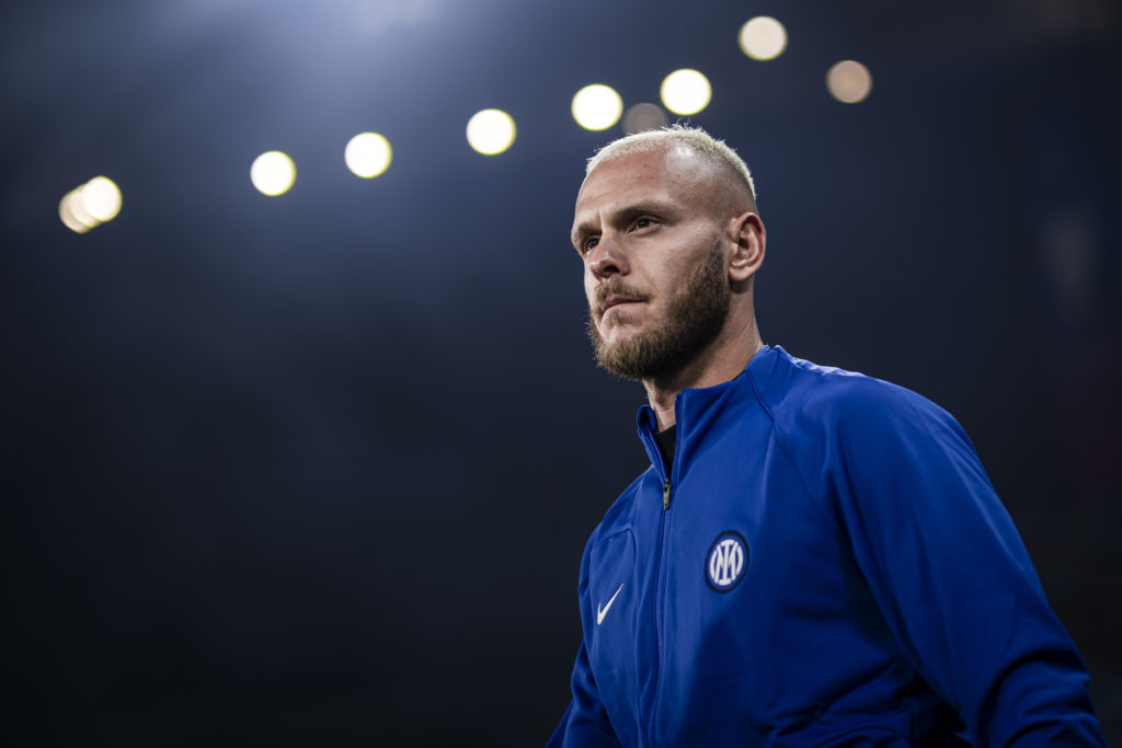 Federico Dimarco of FC Internazionale looks on prior to the