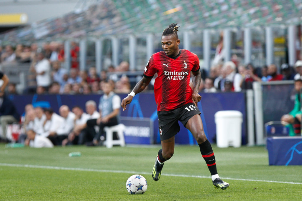 Rafael Leao (AC Milan striker) dribbles in front court in