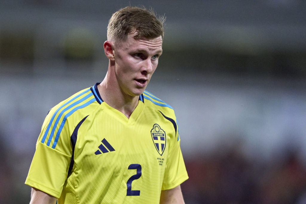 Emil Krafth in action for Sweden.