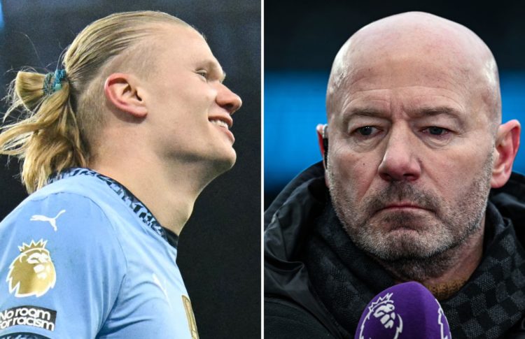 Collage of Erling Haaland and Alan Shearer.
