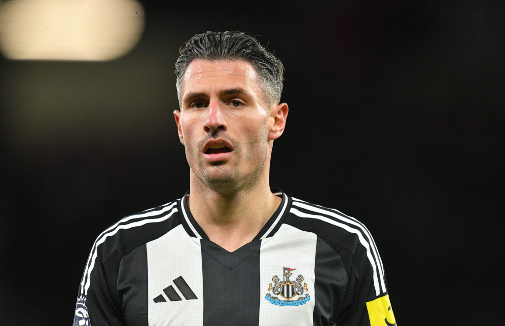 Fabian Schar playing for Newcastle United against Manchester United.
