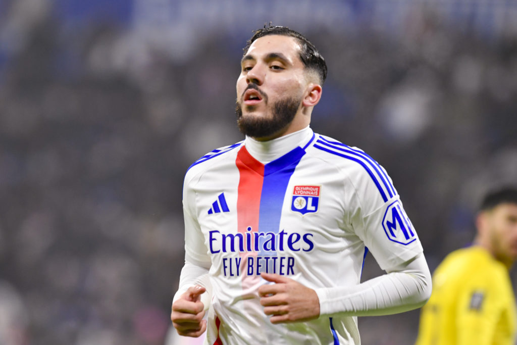 Rayan Cherki of Lyon runs in the field during the Ligue 1 McDonald's match between Lyon and Toulouse