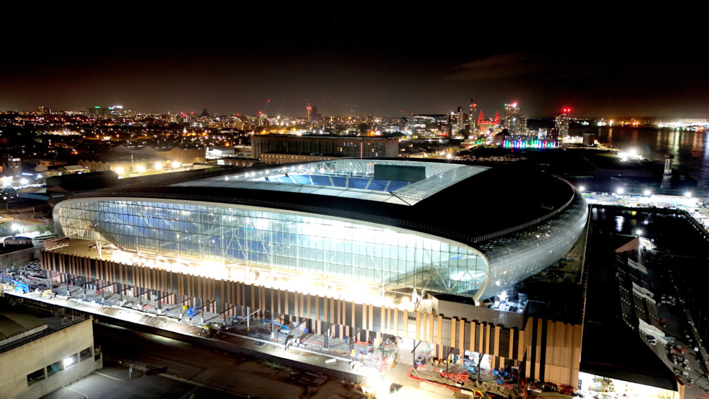 Construction Continues On The Everton Stadium At Bramley-Moore Dock