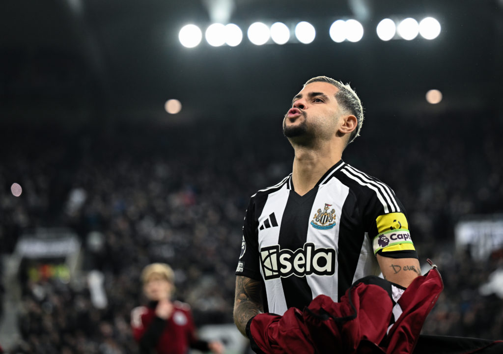 Bruno Guimaraes before Newcastle United play Wolves.