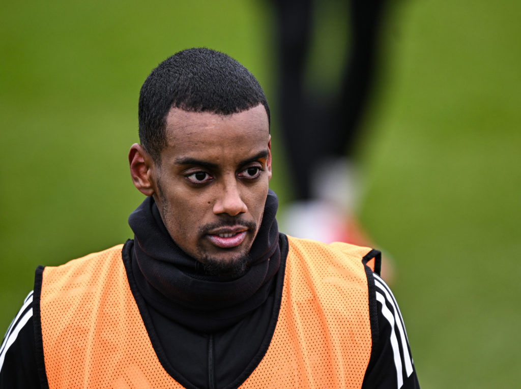 Alexander Isak is pictured in Newcastle United training.