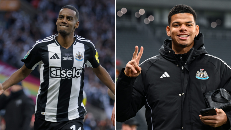 Split image of Newcastle United strikers Alexander Isak and William Osula.
