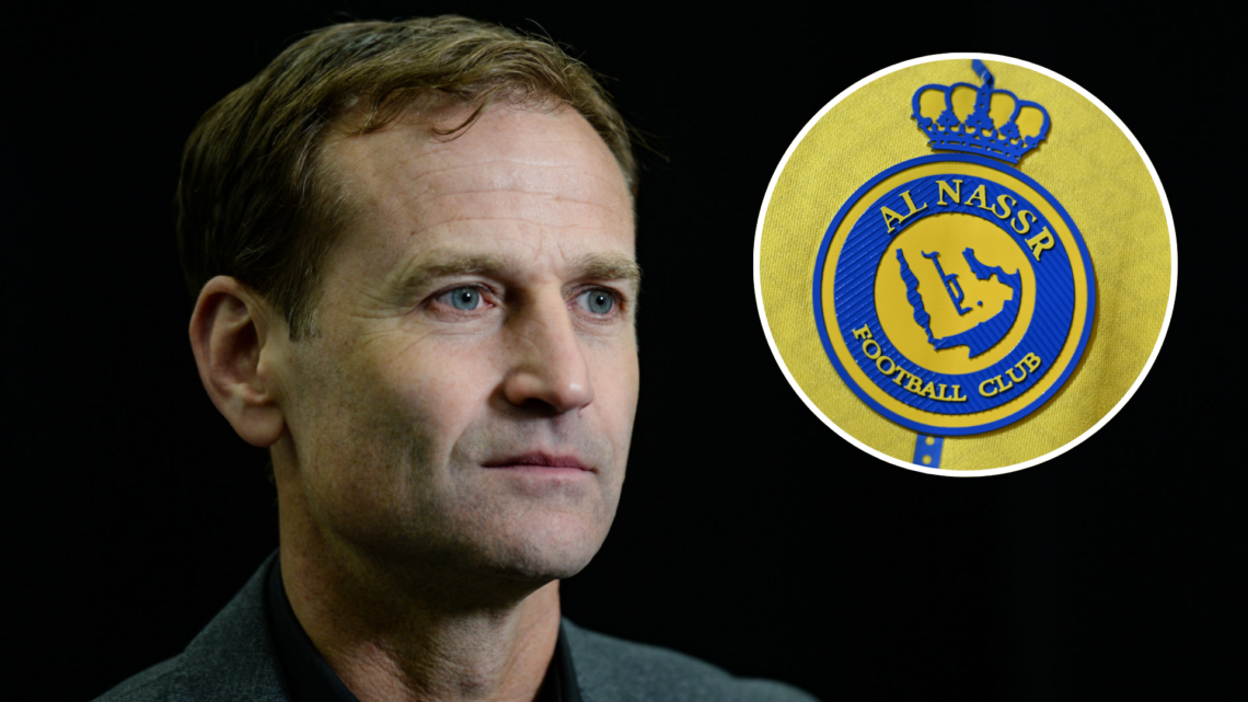 Former Newcastle United sporting director Dan Ashworth and the Al-Nassr badge.