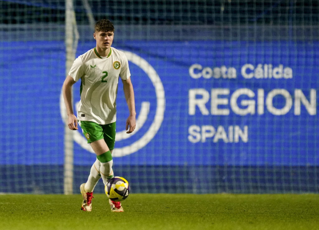 Alex Murphy in action for Republic of Ireland U21s.