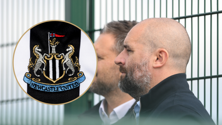 Newcastle United Sporting Director Paul Mitchell (R) observes the Newcastle United Women Training Session at Bullocksteads Leisure Centre. A detail...