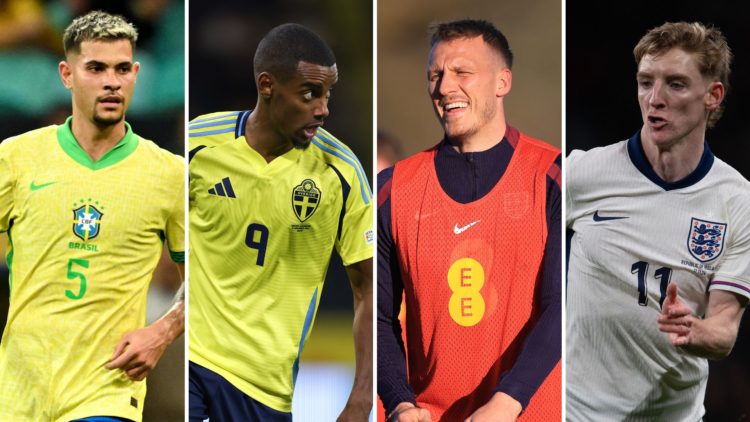 Collage of Bruno Guimaraes, Alexander Isak, Dan Burn, Anthony Gordon.