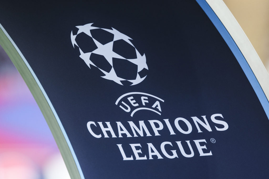 A general view of the Champions League logo.
