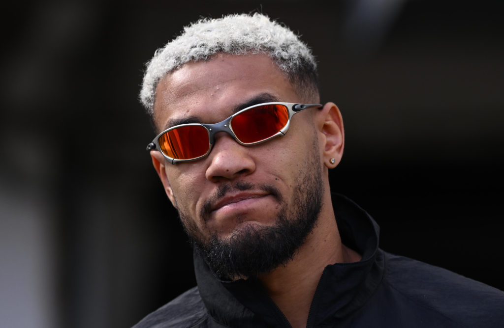 Close up image of Joelinton wearing sun glasses.