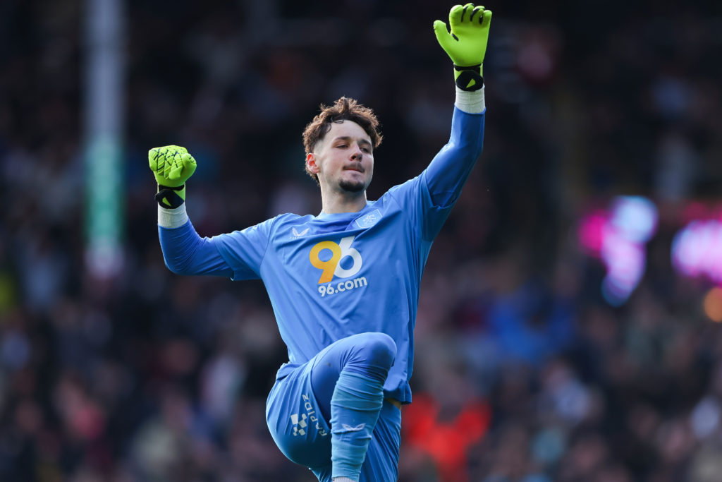 James Trafford celebrates during a Championship game between Burnley and Sheffield United.