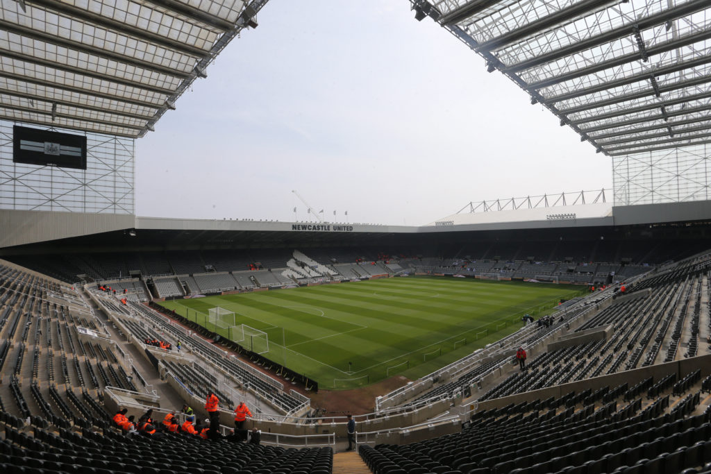A general view of the interior of St James' Park on a sunny day