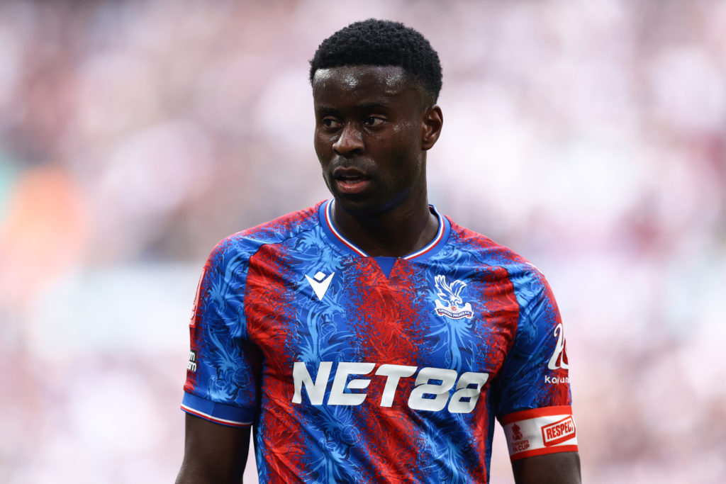Marc Guehi during an FA Cup game between Crystal Palace and Aston Villa