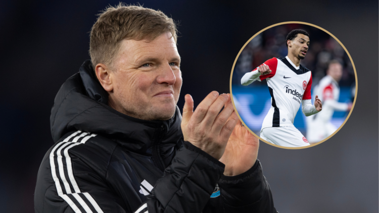 Newcastle United manager Eddie Howe acknowledges the fans after the Premier League match between Leicester City FC and Newcastle United FC. Hugo Ek...