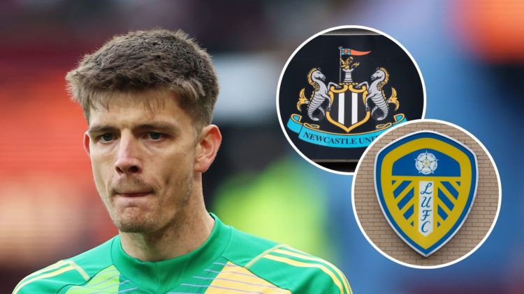 Nick Pope of Newcastle United during the Premier League match between Aston Villa FC and Newcastle United. Inset 1, a general view of a Newcastle U...