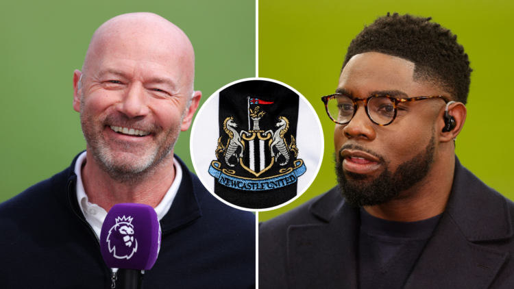Alan Shearer during the Premier League match between Newcastle United FC and Manchester United FC. Micah Richards, ex-footballer and football pundi...