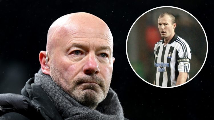Amazon Prime pundit and former footballer, Alan Shearer looks on prior to the UEFA Champions League 2024/25 League Knockout Play-off first leg matc...
