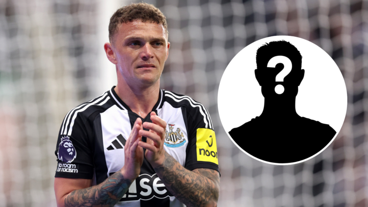 Image of Newcastle United defender Kieran Trippier with an inset of a mystery player