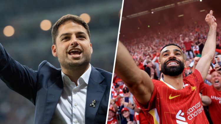 Jamie Reuben celebrates in front of Newcastle United fans, Mohamed Salah takes a selfie with Liverpool fans