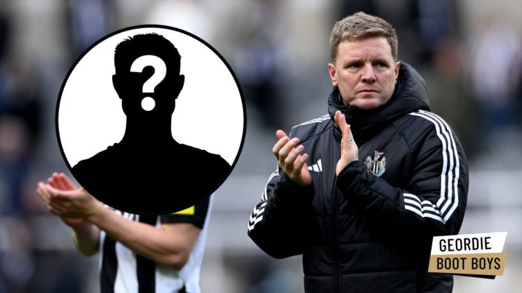 Eddie Howe applauds the Newcastle United supporters inside St James' Park