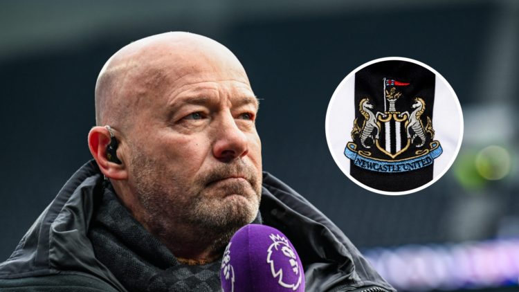 Newcastle Legend Alan Shearer pitchside for the Premier League match between Tottenham Hotspur FC and Newcastle United FC. A detailed view of the b...