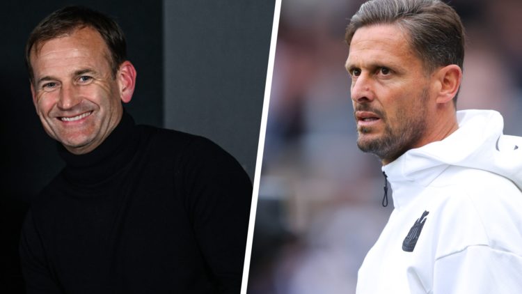 Jason Tindall, assistant manager of Newcastle United, during the Premier League match between Newcastle United FC and Manchester United FC. Newcast...