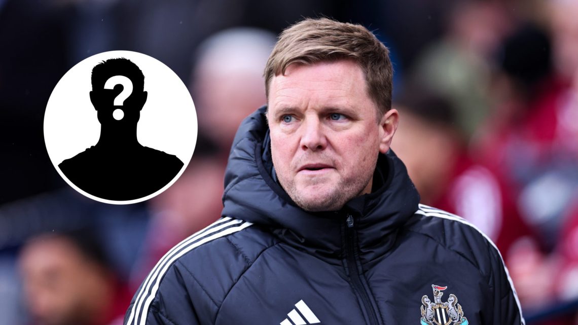 Eddie Howe the head coach / manager of Newcastle United during the Premier League match between Manchester City FC and Newcastle United FC. Inset: ...