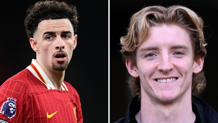 Curtis Jones playing for Liverpool, Anthony Gordon arrives at St James' Park