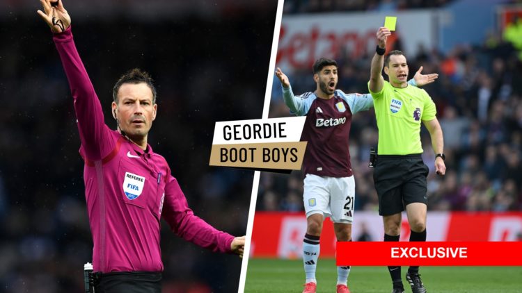 eferee Mark Clattenburg gestures during the Premier League match between West Bromwich Albion and AFC Bournemouth, Referee, Jarred Gillett shows a ...