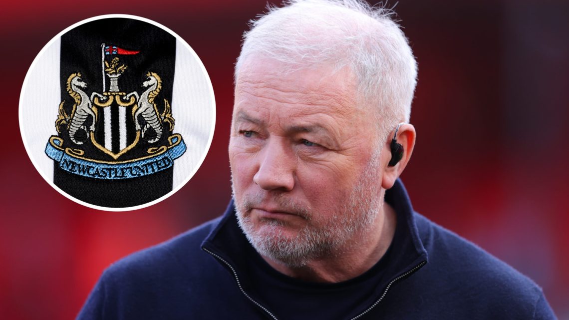 Ally McCoist doing punditry, Newcastle United club badge