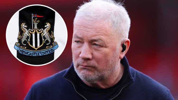 Ally McCoist doing punditry, Newcastle United club badge