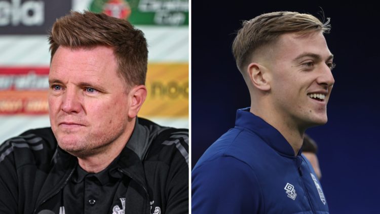 Eddie Howe speaks to the media, Liam Delap warming up for Ipswich Town