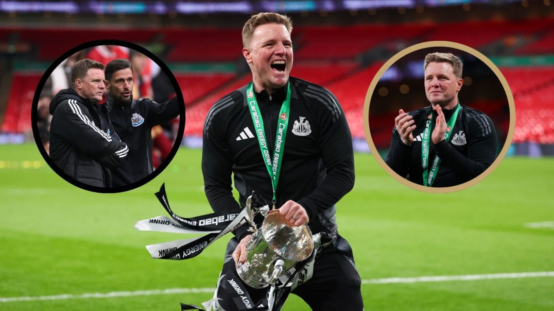 Collage of Newcastle United manager Eddie Howe.