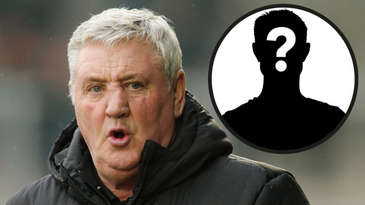 Steve Bruce looks surprised. Inset: mystery figure.