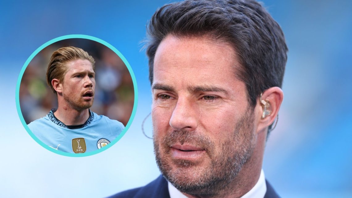 Jame Redknapp looks surprised. Inset: Kevin De Bruyne playing for Manchester City.