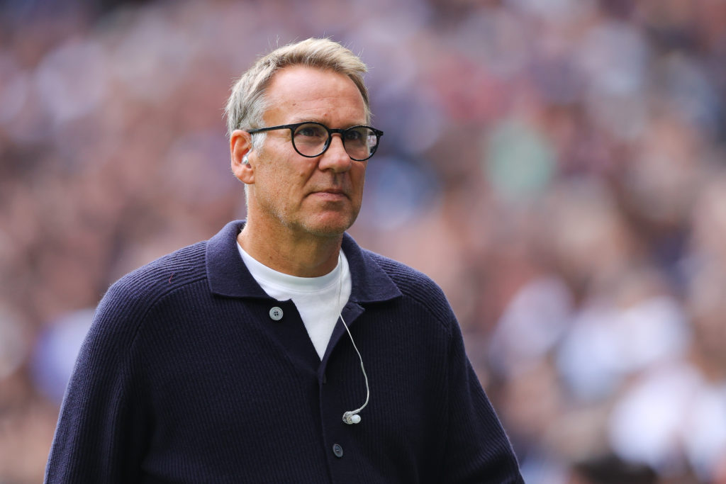 Paul Merson as a pundit during Tottenham vs Arsenal.