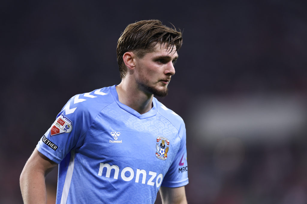 Jack Rudoni playing for Coventry City against Sunderland in the Championship playoff semi-final.