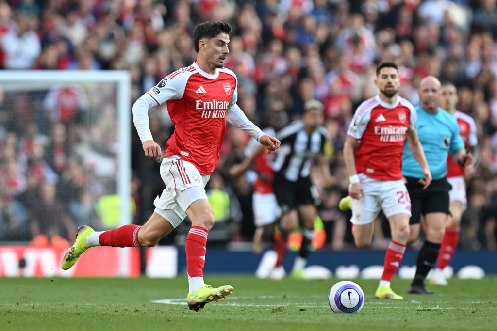 Kai Havertz playing for Arsenal against Newcastle United.