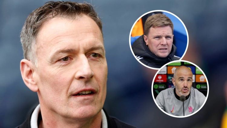 Chris Sutton doing punditry, Eddie Howe managing Newcastle United, Enzo Maresca speaking to the media
