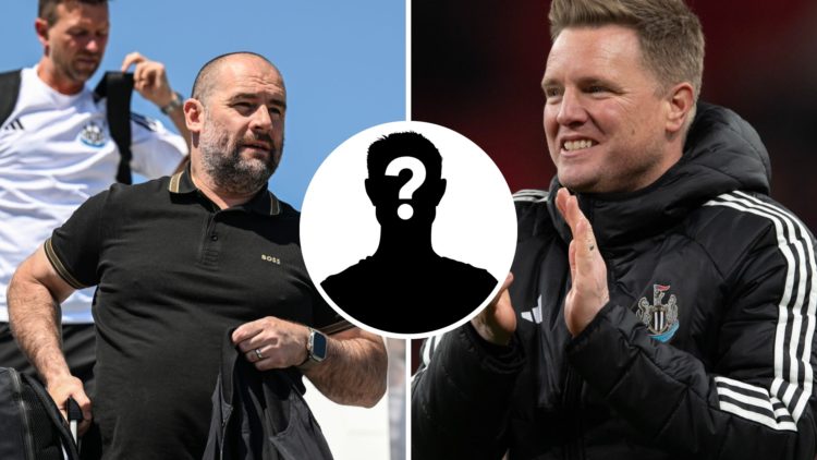 Paul Mitchell gets off a plane. Eddie Howe celebrates winning the Carabao Cup for Newcastle.
